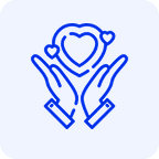 Hands holding heart icon