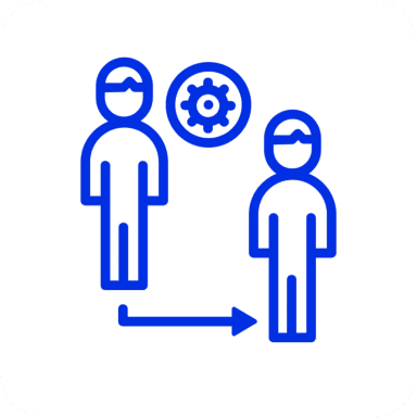 People connected by arrow