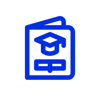 Graduation cap on book icon